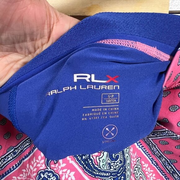 RLX Ralph Lauren Golf Skort Skirt Size Small Paisley Pink Blue Athletic Active - Picture 3 of 9
